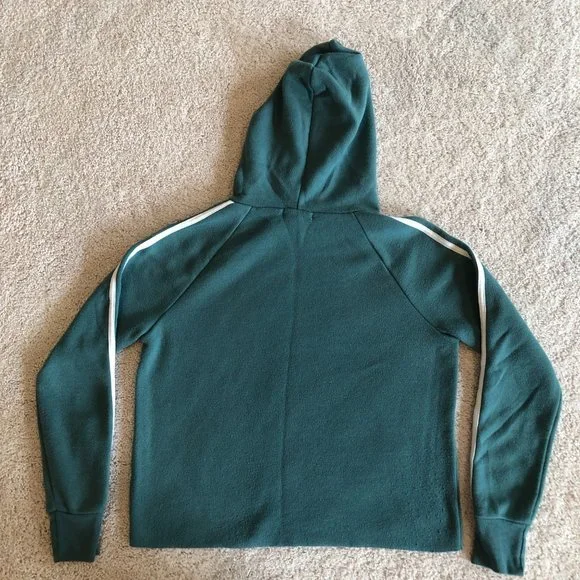 Grayson/Threads Soft Cropped Hoodie Green Long Sleeve Sweatshirt Top - Picture 8 of 12